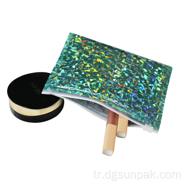 gökkuşağı gül altın metalik baloncuklu posta çantaları